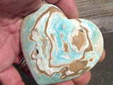 Caribbean Calcite Gemstone Heart 3"H x 3.25"W