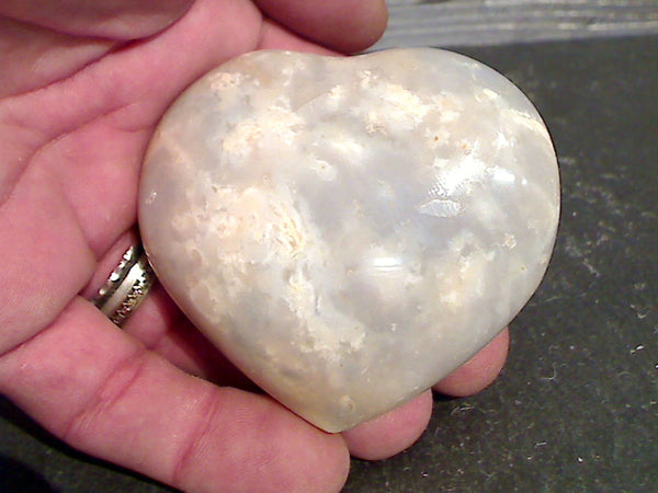 Agate 2.5"H x 3"W x 1.25"D Gemstone Heart