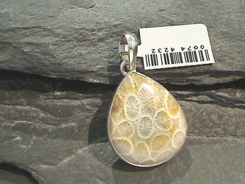 Sterling Silver Fossil Coral Pendant
