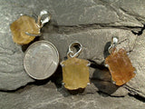 Rough Imperial Topaz, Sterling Silver Small Pendant