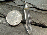 Clear Quartz Crystal Point, Sterling Silver Pendant