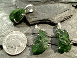 Rough Chrome Diopside, Sterling Silver Small Pendant