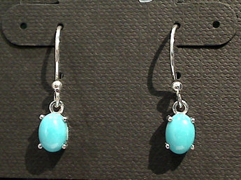 Turquoise, Sterling Silver Small Earrings
