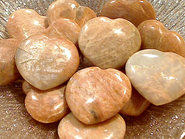 Peach Moonstone 1.25" Heart