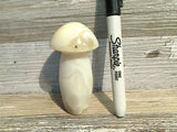 Agate 3" x 1.5" Carved Gemstone Mushroom