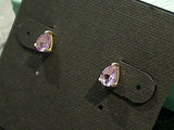 Amethyst, Sterling Silver 4x6mm Pear Shape Stud Earrings