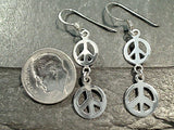 Sterling Silver Peace Sign Earrings