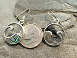 Abalone, Sterling Silver Wave Earrings