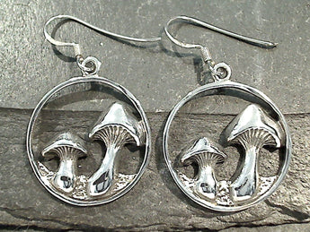 Sterling Silver Mushroom Earrings