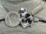 Sterling Silver Three Dolphins In Circle Small Pendant