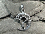 Sterling Silver Small Tree of Life With Moon Pendant