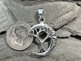 Sterling Silver Small Tree of Life With Moon Pendant