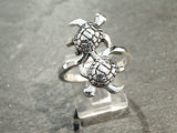 Size 9 Sterling Silver Sea Turtles Ring