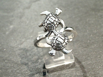 Size 9.75 Sterling Silver Sea Turtles Ring