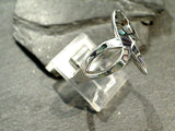 Size 7.75 Abalone, Sterling Silver Double Starfish Ring
