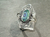 Size 9.25 Abalone, Sterling Silver Ring