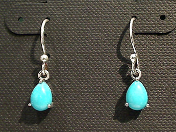 Turquoise, Sterling Silver Small Earrings