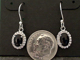 Black Onyx, CZ, Sterling Silver Earrings