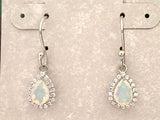Ethiopian Opal, CZ, Sterling Silver Earrings