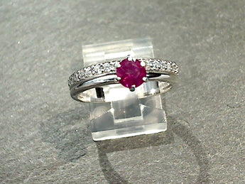 Size 7.25 GF Ruby, CZ, Sterling Silver Ring