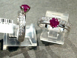 Size 9 GF Ruby, CZ, Sterling Silver Ring
