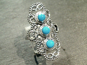 Size 7.25 Turquoise, Sterling Silver Ring