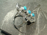 Size 9.25 Turquoise, Sterling Silver Ring