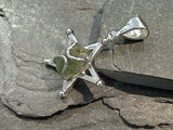 Genuine Moldavite, Sterling Silver Star Pendant