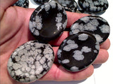 Worry Stone - Snowflake Obsidian 2" x 1.5"