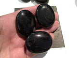 Pillow Palm Stone - Obsidian 1.75" x 1.25"