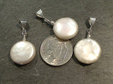 Coin Pearl, Sterling Silver Small Pendant