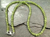 16" Peridot 4MM Necklace, Sterling Silver Clasp