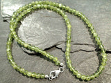 18" Peridot 4MM Necklace, Sterling Silver Clasp