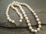 18" Hand Knotted 8MM Pearl, Sterling Necklace