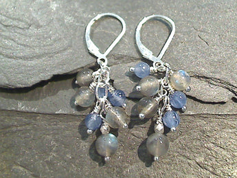 Kyanite, Labradorite, Sterling Silver Earrings