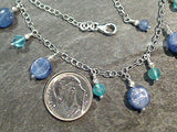 Up To 20" Kyanite, Fluorite, Sterling Silver Necklace