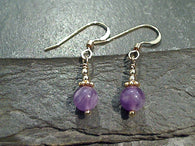 Amethyst, Gold Filled Earrings