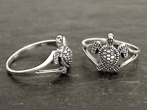Size 6.5 Sterling Silver Sea Turtle Ring
