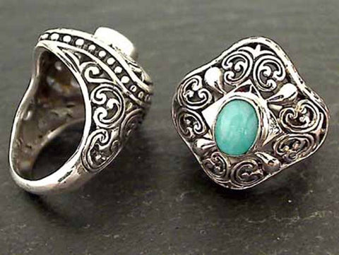 Size 6.5 Amazonite, Sterling Silver Ring