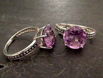 Size 8.75 Amethyst, Sterling Silver Ring