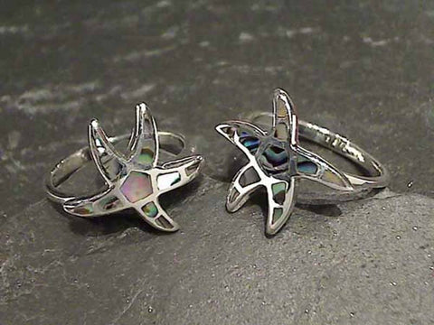 Size 9 Abalone Sterling Silver Ring