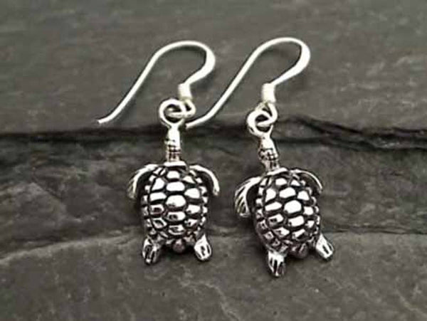 Sterling Silver Sea Turtle Earrings