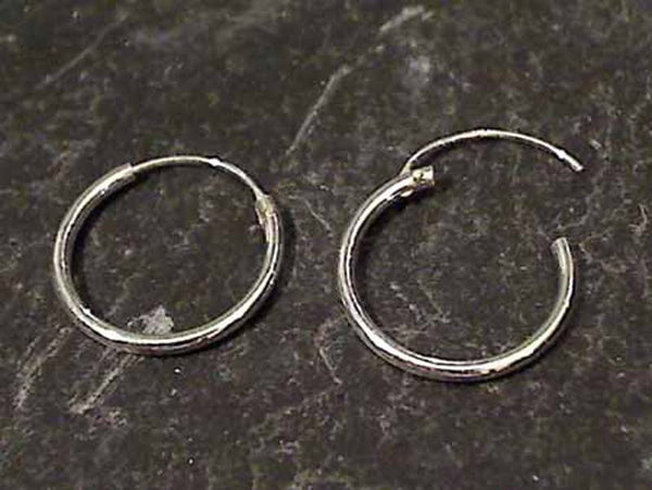 14mm X 1.2MM Sterling Silver Hoops