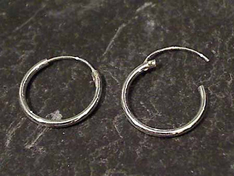 14mm X 1.2MM Sterling Silver Hoops