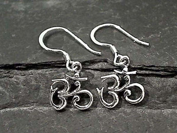 Sterling Silver Om Symbol Earrings