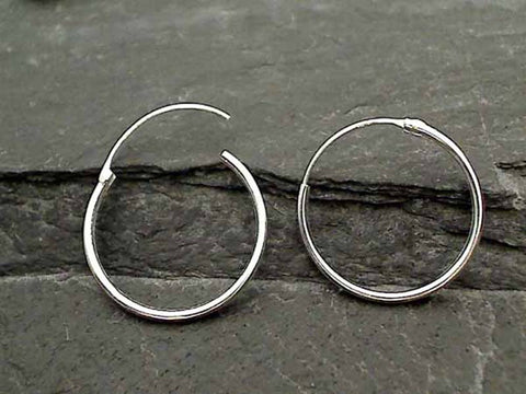 20mm X 1mm Sterling Silver Hoops