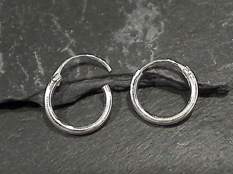 Sterling Silver 12mm X 1.5mm Hoops