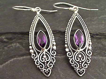 Amethyst, Sterling Silver Earrings