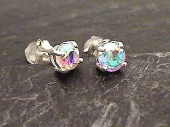 Mercury Mist Rainbow Quartz Stud Earrings
