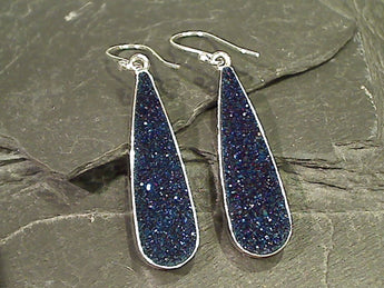 Druzy Quartz, Fine Sterling Earrings